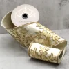 Gold Snowflake 5.25 in. x 5 yd. Light Gold Metallic Dupion