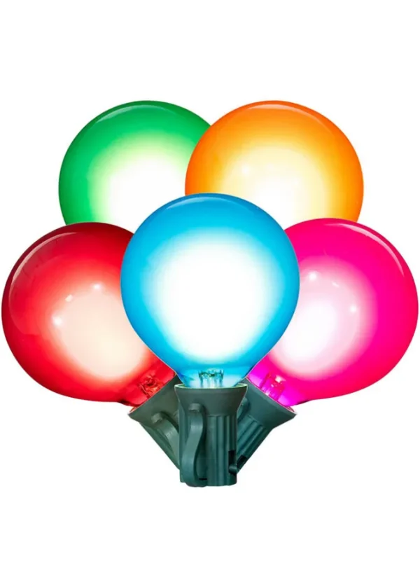 LED G50 Glass Bulb 15 FT 15 Lights - Multicolor