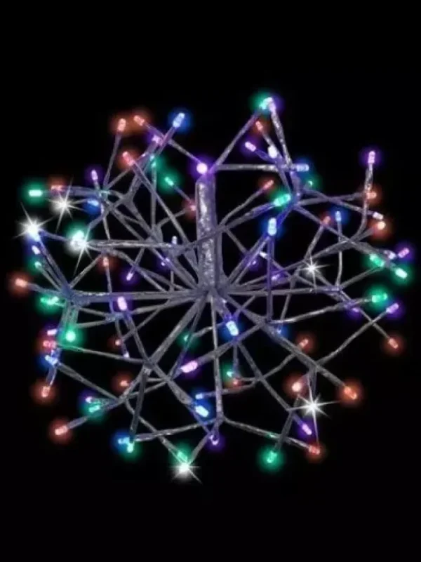 LED Shimmer Sphere 12 in. Multi Twinkle Silver
