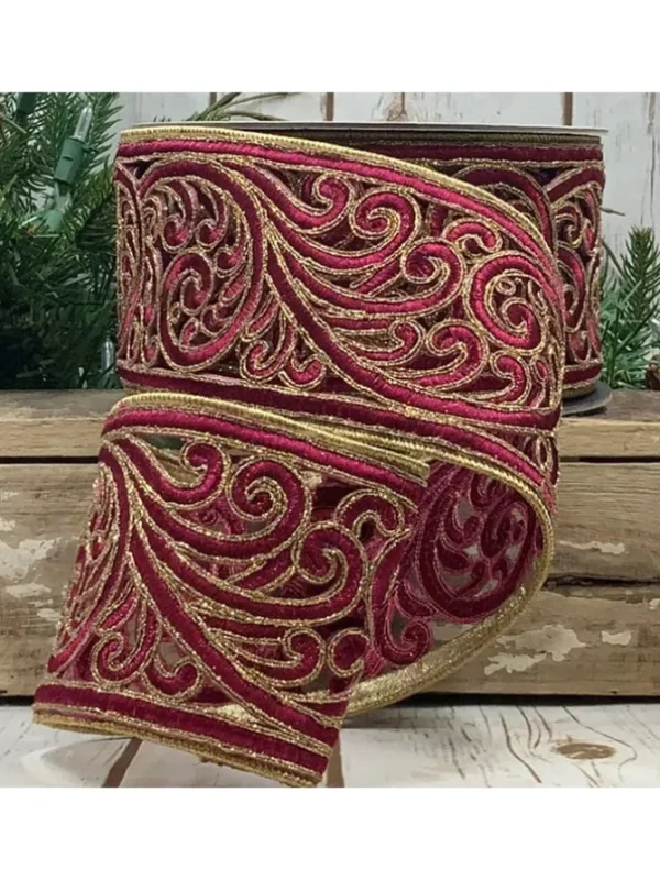 Metallic Scroll Garland 3.5 in. x 10 yd. Hot Pink