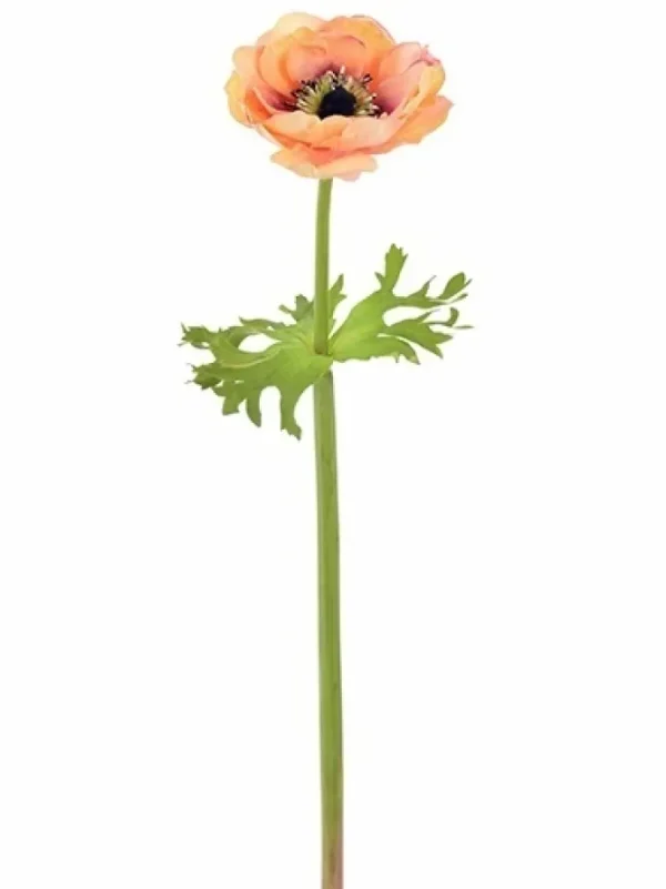 Natural Touch Anemone 17.5 in. Coral