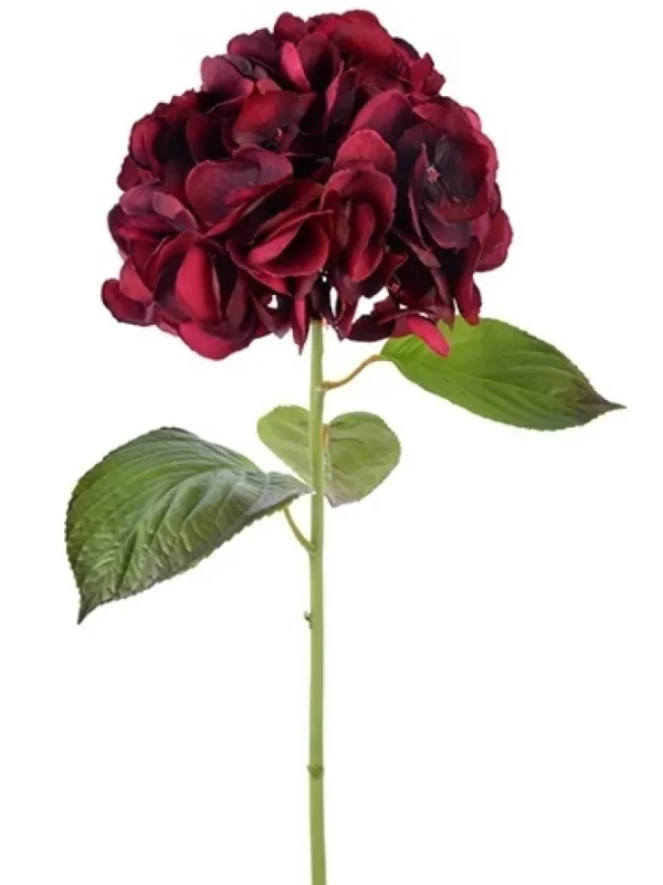 Natural Touch Faux Hydrangea 25 in. Burgundy