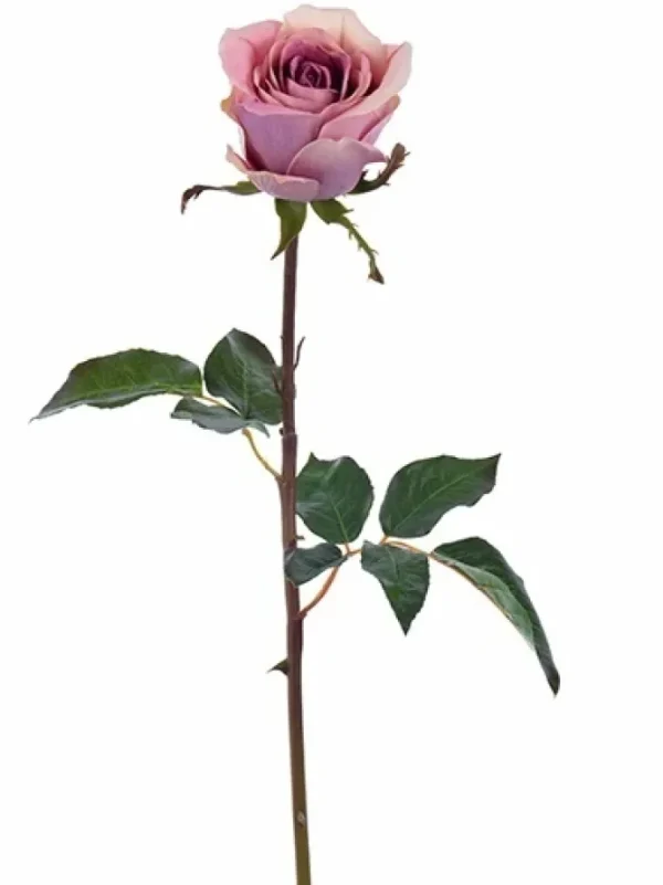 Natural Touch Rose Bud Pick 20.5 in. Deep Lavender
