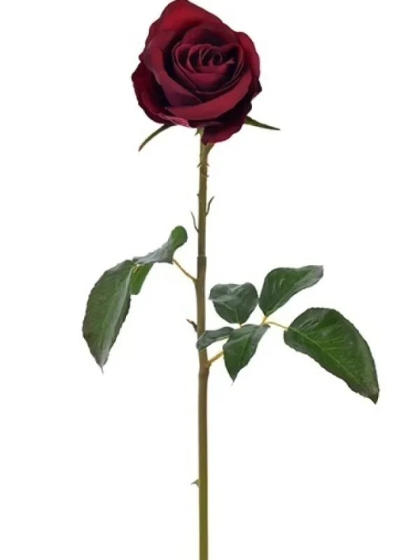 Natural Touch Rose Bud Pick 20.5 in. Burgundy