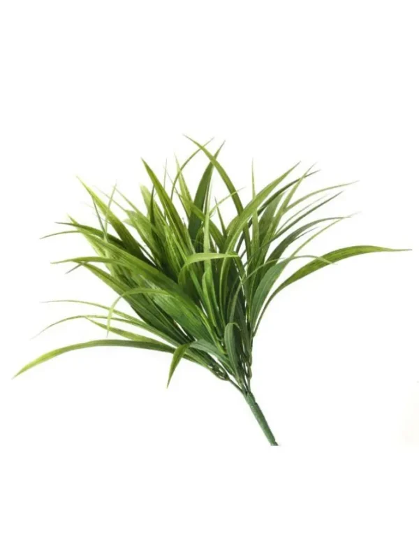 Plastic Field Grass Bush 14 in. Green