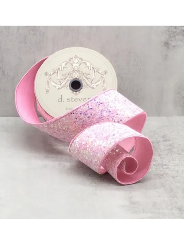 Sugar Plum Glitter Cotton Candy 2.5 in. x 10 yd. Pink
