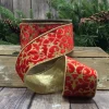 Velvet 2.5 in. x 10 yd. Red W/ Glitter Treillage