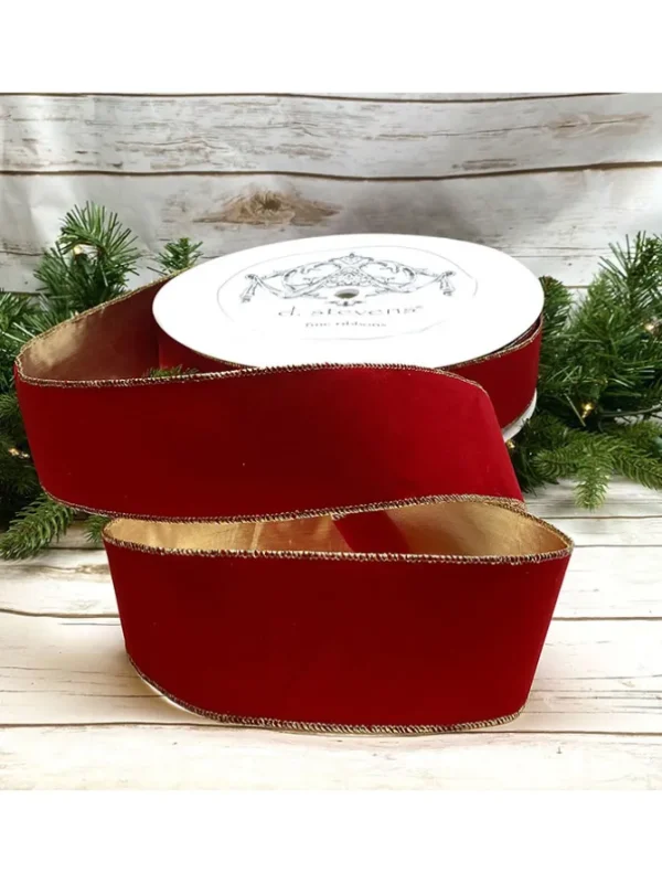 Velvet 2.5 in. x 100 yd. Red W/ Gold Back