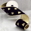 Velvet Gold Embroidery Bee 4 in. x 5 yd. Black