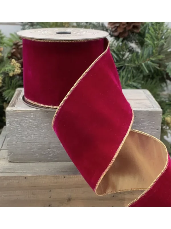 Velvet Vintage French 4 in. x 10 yd. Fuchsia Metallic Back
